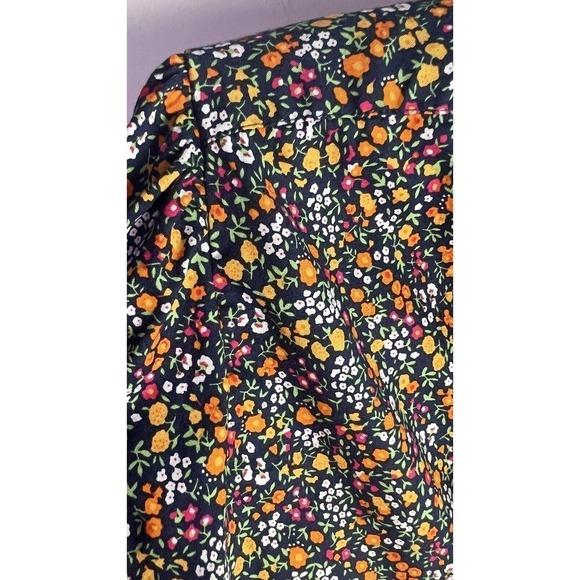 J CREW Womens Floral Cotton Stretch Tie Neck Blouse Size Small - Picture 5 of 8